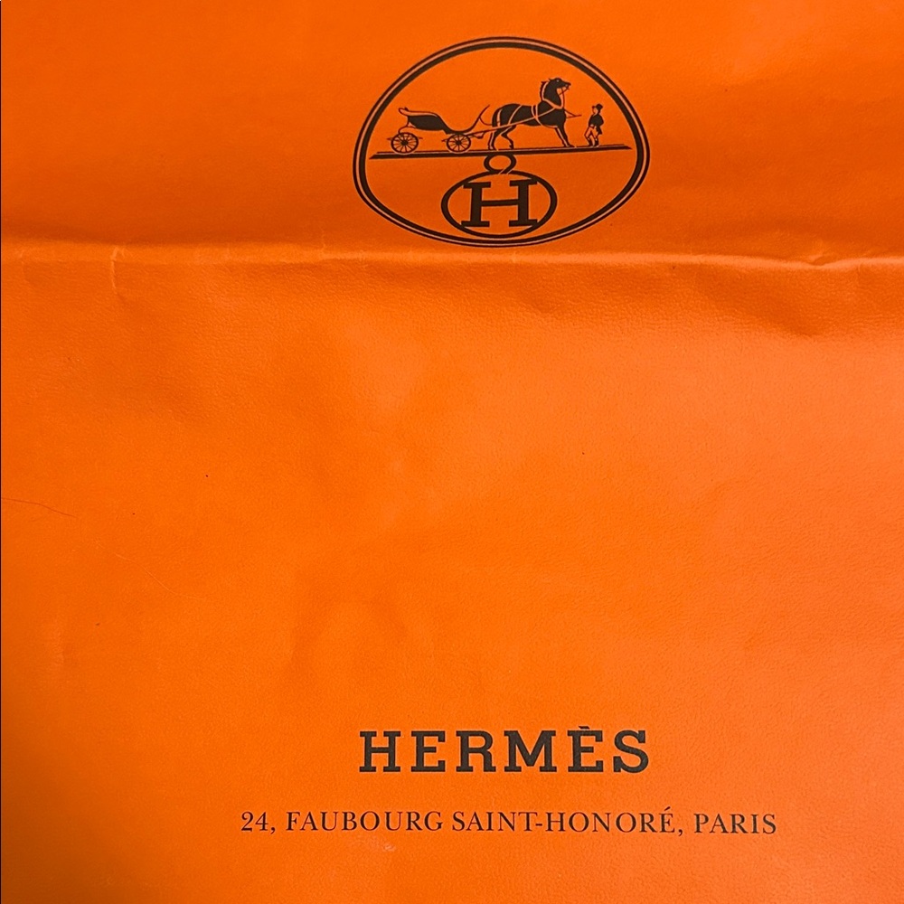 Hermès Orange Logo Shopping Tote Bag - Picture 2 of 4